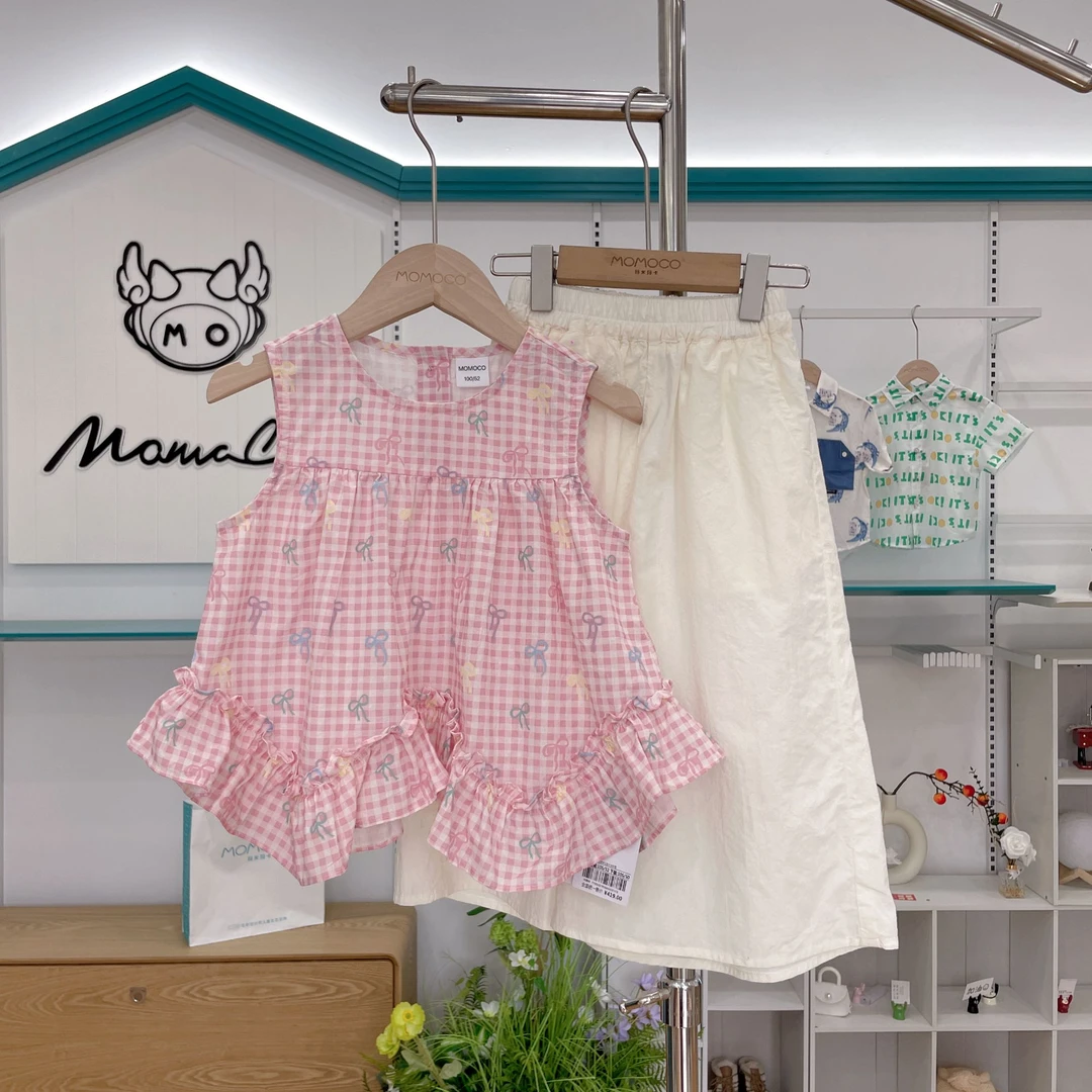 MOMOCO一秒入夏女童2025新款满印可爱休闲套装77630578084