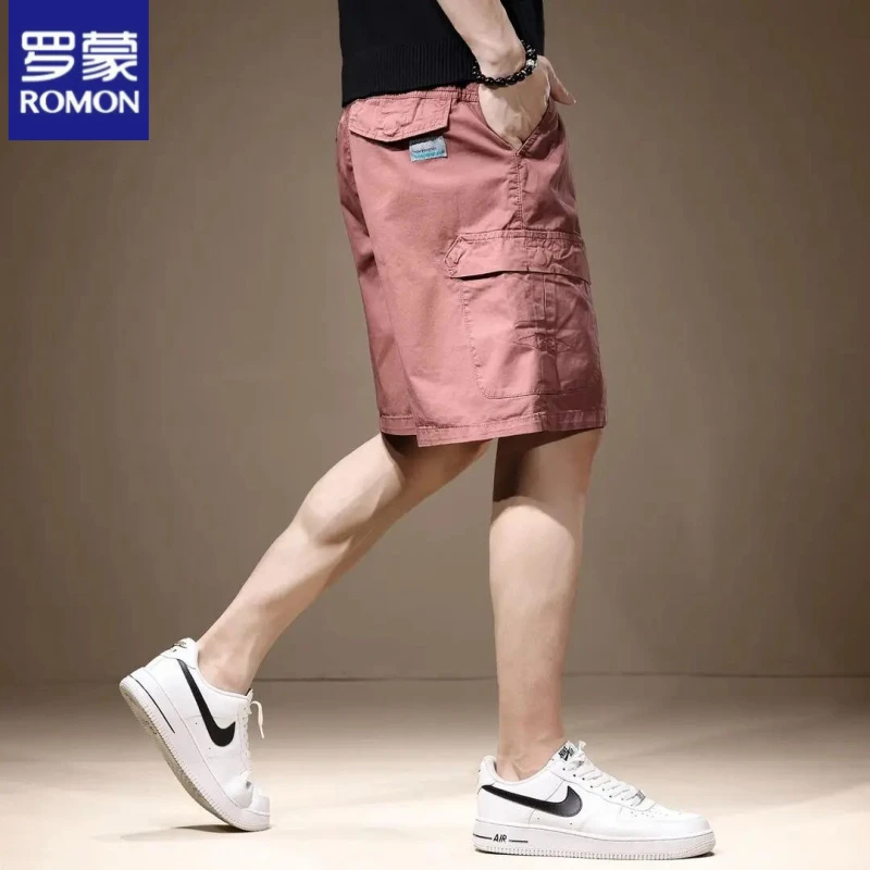 罗蒙意大利高端小众设计感工装短裤男士夏季潮牌宽松休闲五分中裤