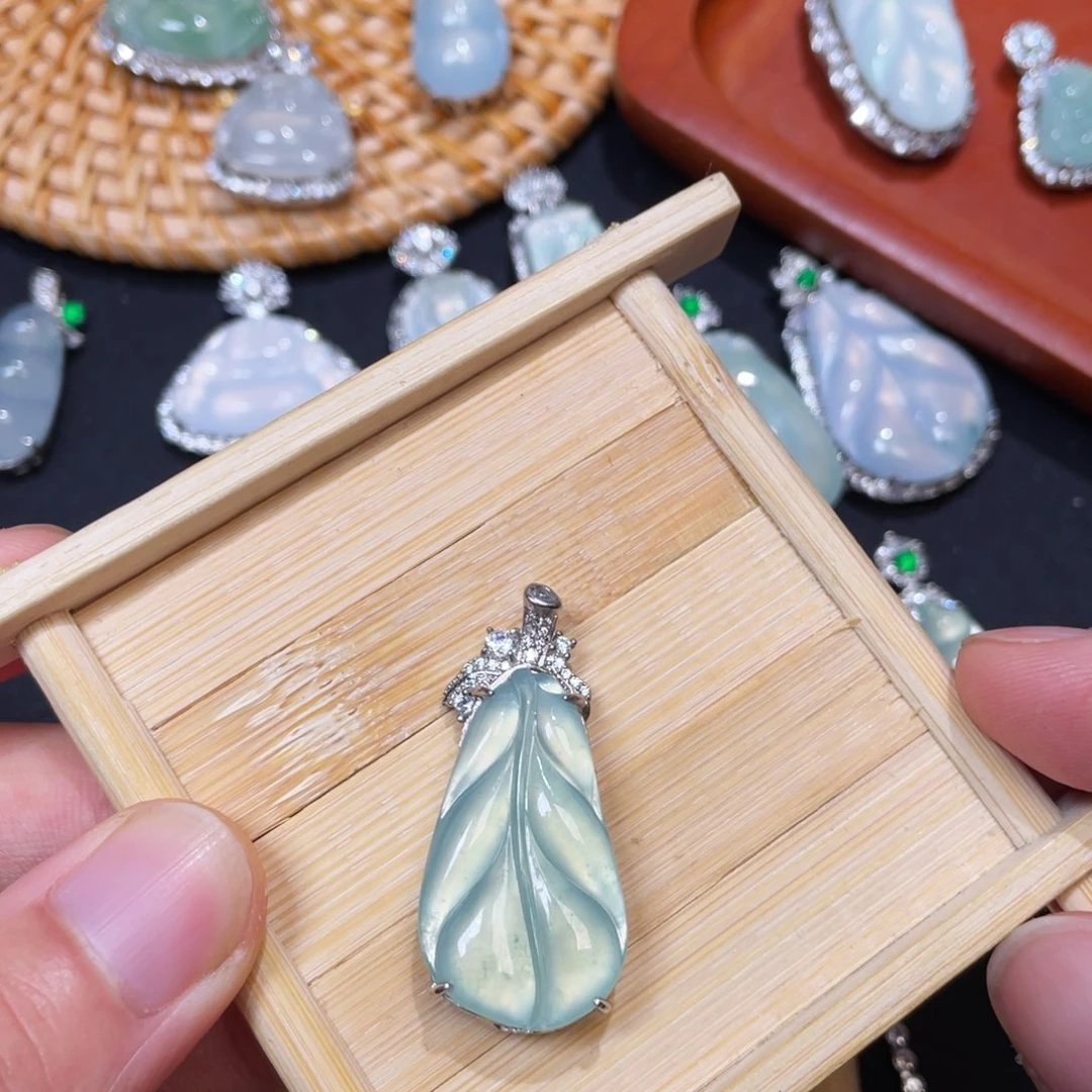 十***~翡翠银S925镶嵌吊坠(不含链)