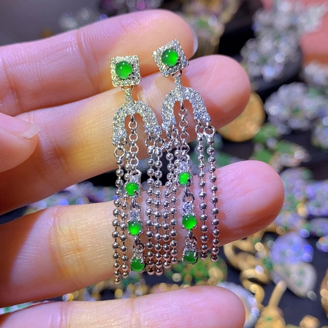 吊坠(不含链)银S925镶嵌翡翠