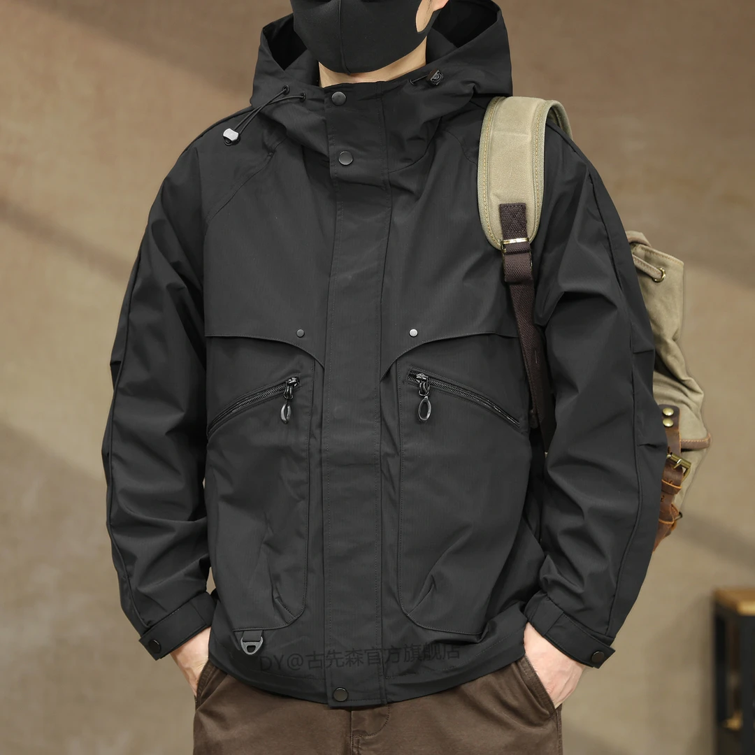 山系户外机能解构设计感冲锋上衣工装外套男士秋季新款宽松夹克男