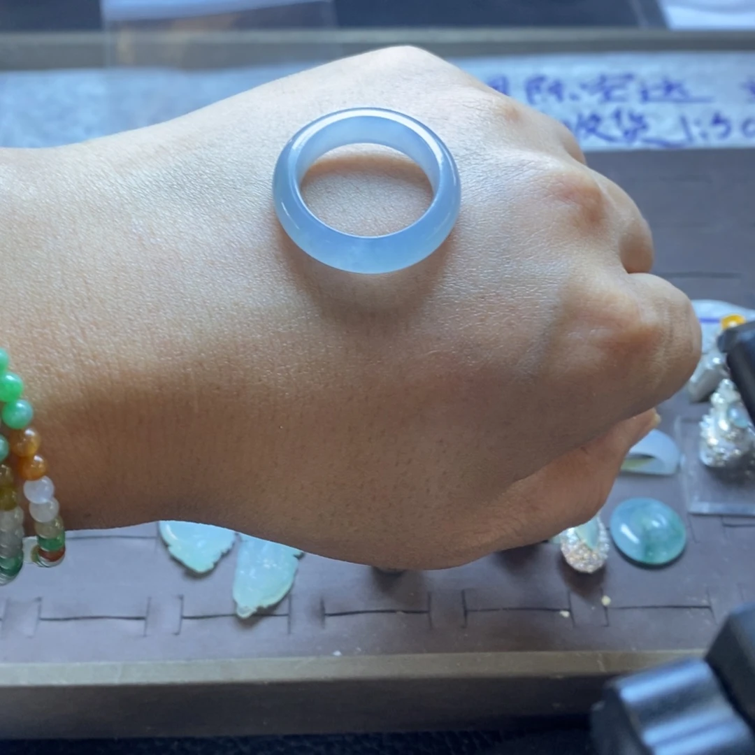定制翡翠未镶嵌缅甸天然翡翠蓝紫戒圈
