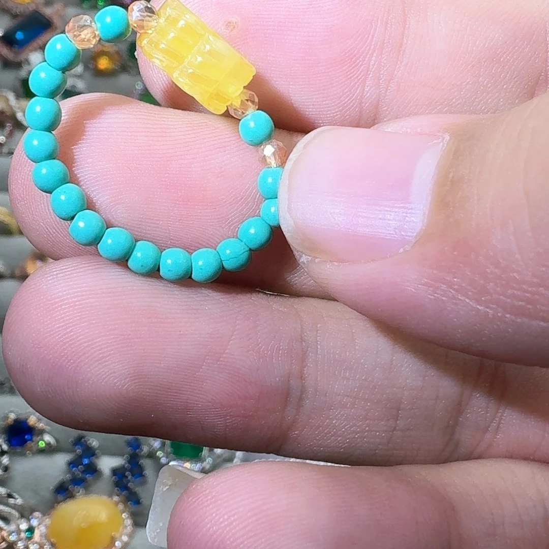 绿水晶戒指银S925镶嵌