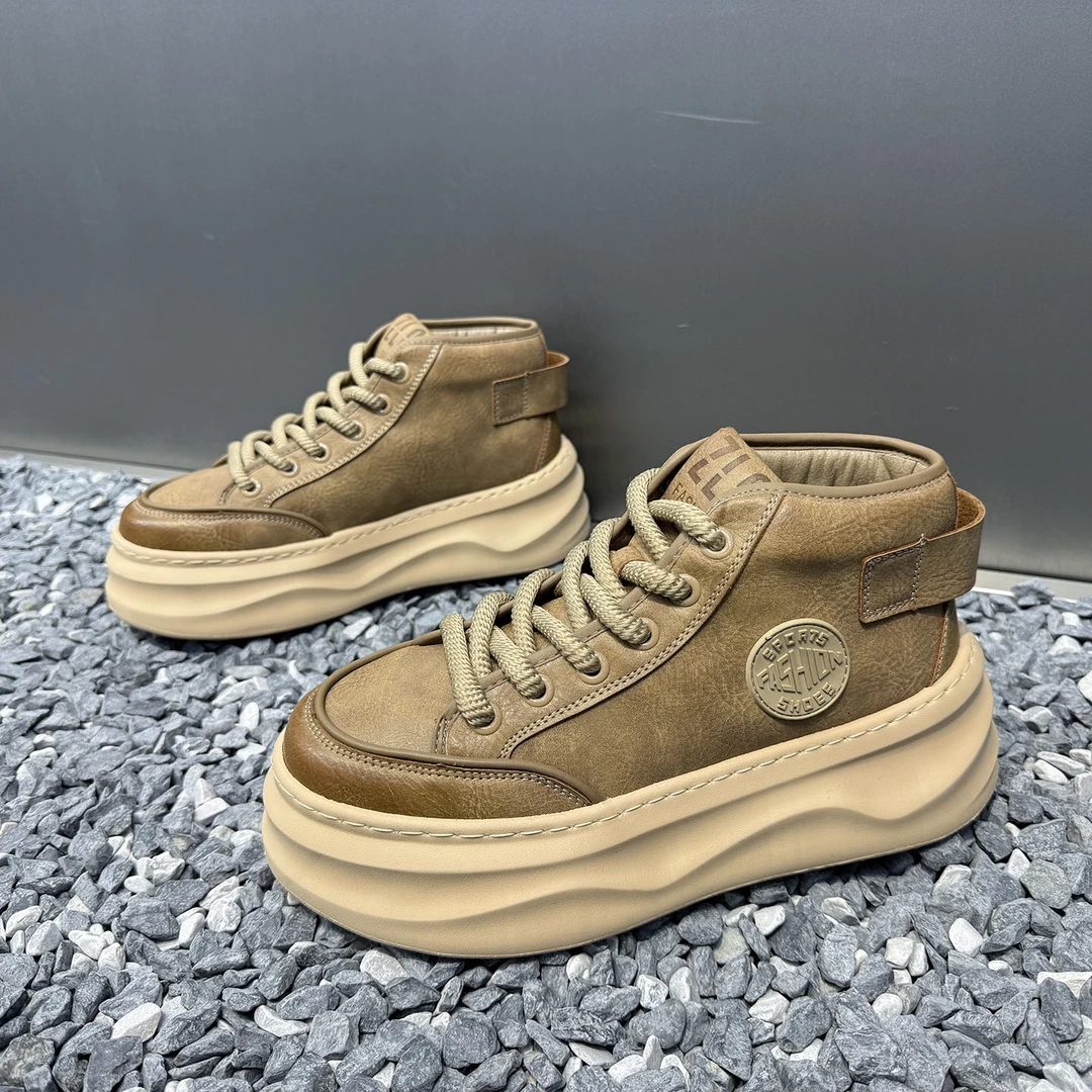 高帮男鞋2025冬季新款增高休闲鞋舒适防滑运动鞋青年保暖男士棉鞋