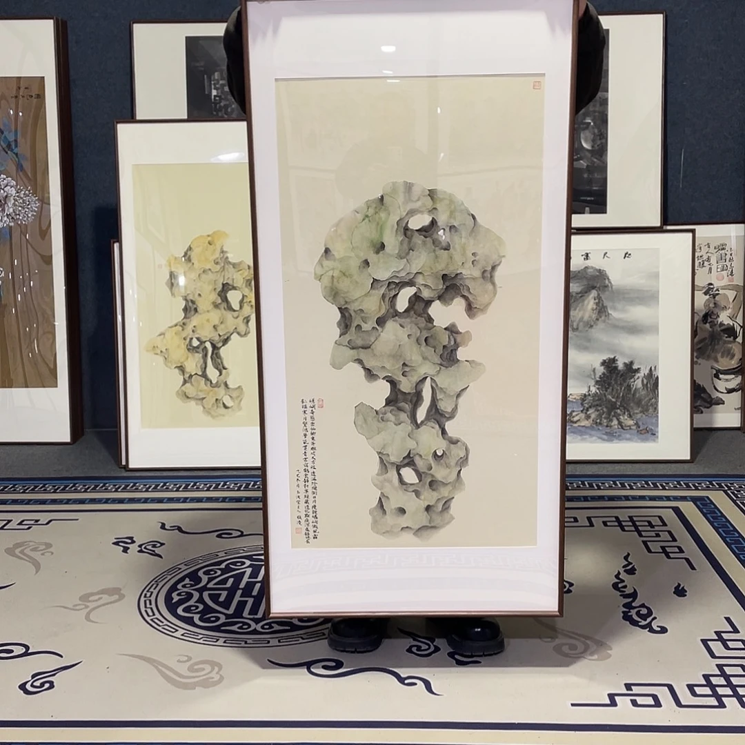 国画手绘画作品带框60/120