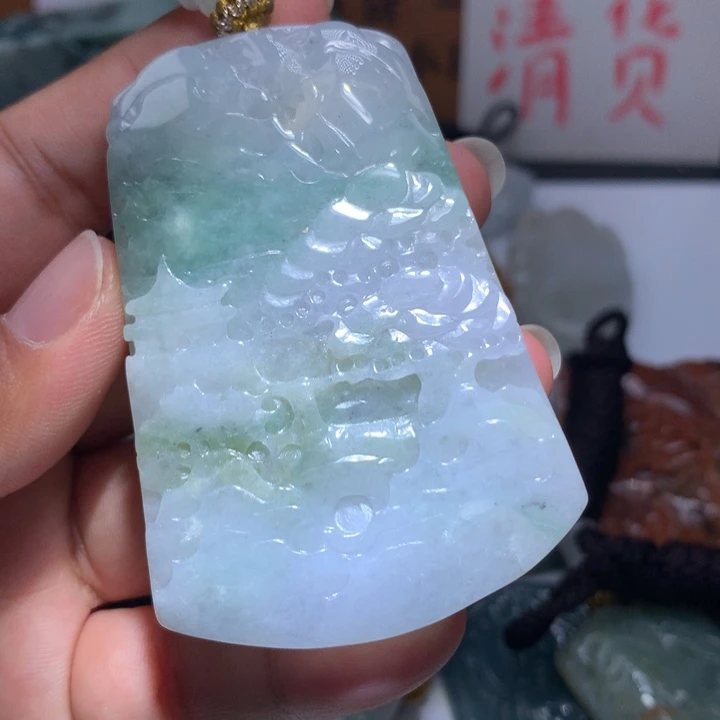 翡翠未镶嵌颈饰保真天然A货翡翠