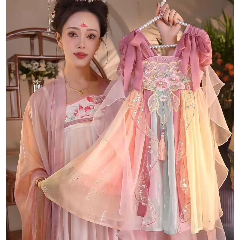海宁1【美人胭】一2025新款女童国风仙气中国风夏季汉服HFQ2582