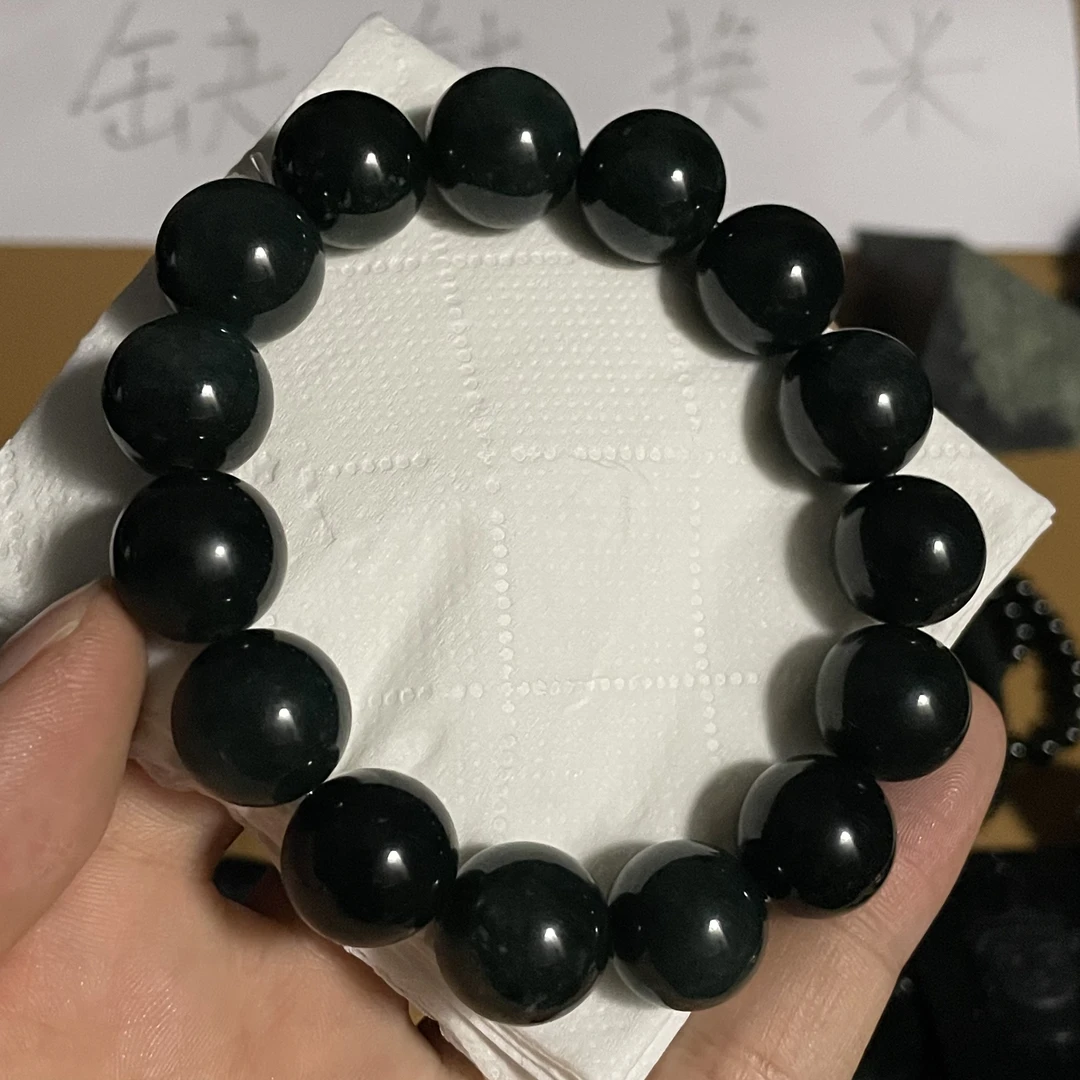 天然翡翠a货 手串15颗15mm➕