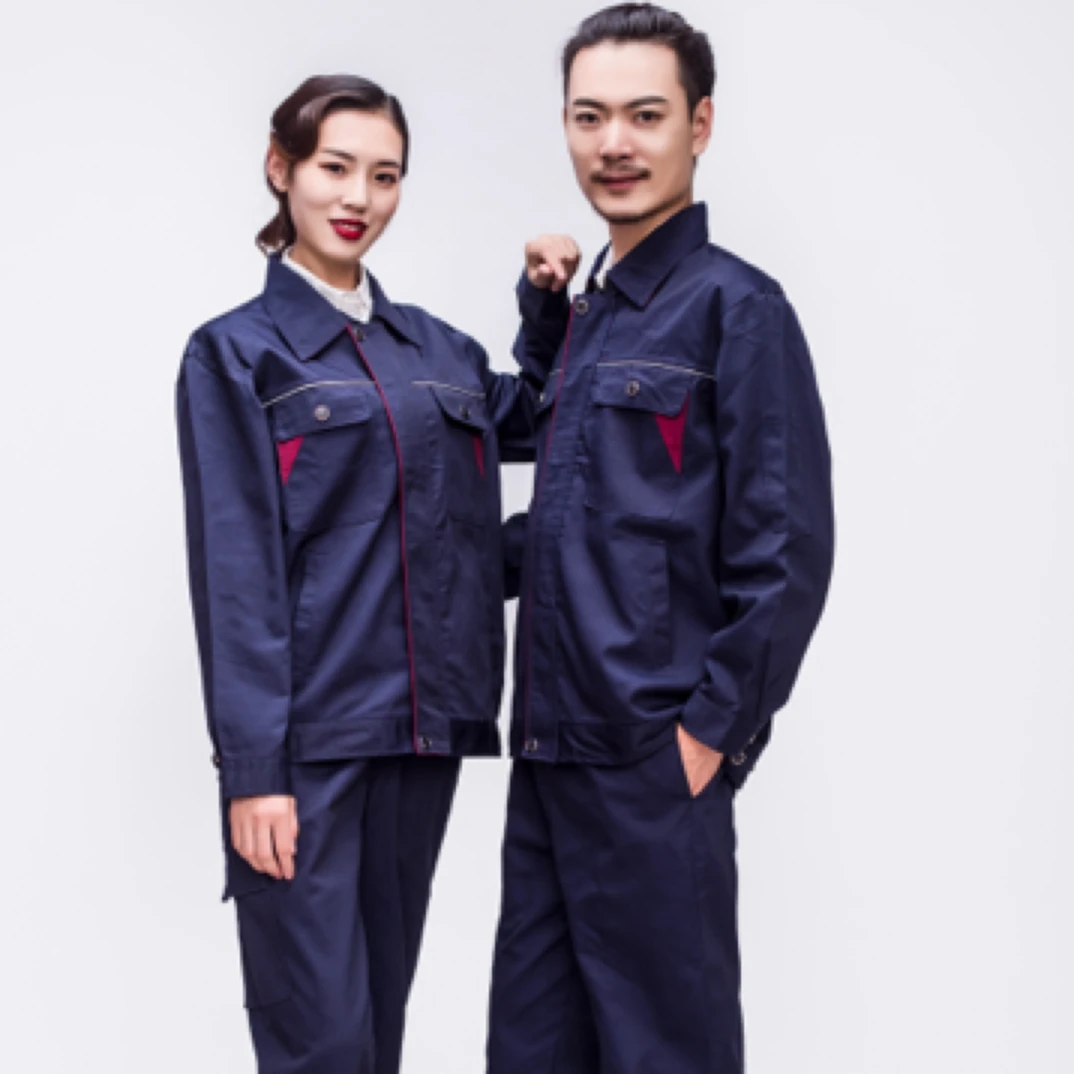 春秋涤棉电工服工厂车间钢构工装制服工装春秋耐脏裤子