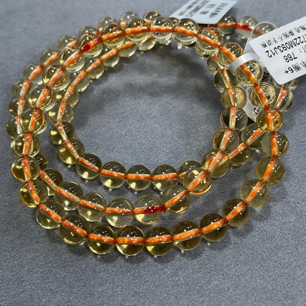 【书记甄选】天然黄水晶单圈手链 多样性发一件 约6mm gck722