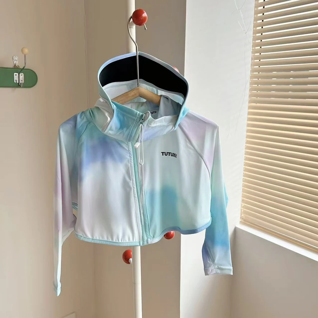 F205 女童 女宝宝 夏季 黑胶 防晒衣 原纱防晒 外套 上衣 斗篷