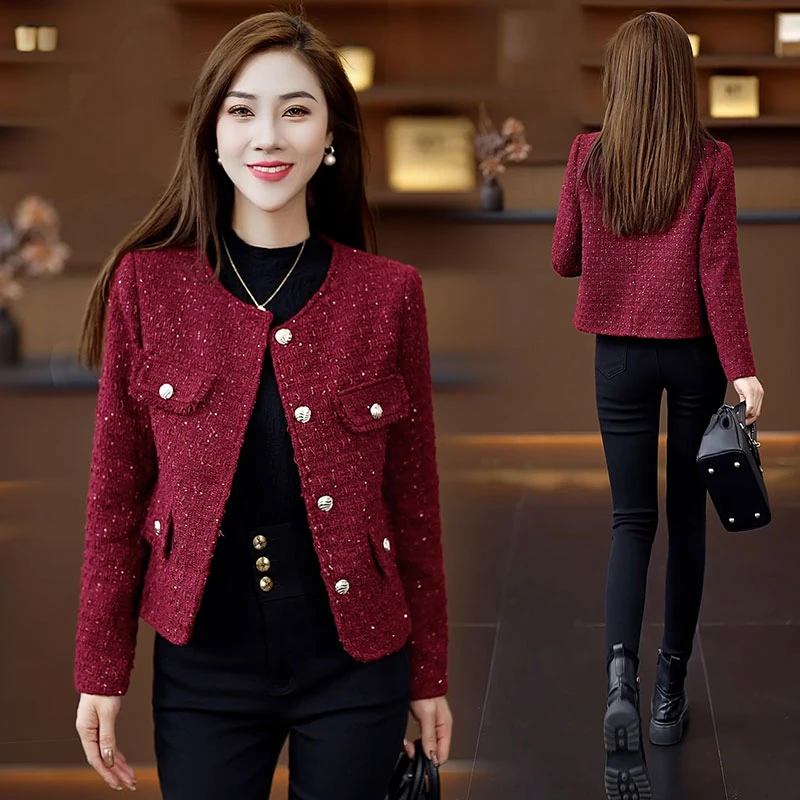 气质小香风短外套女2025秋季新款洋气小个子穿搭直下摆短款上衣潮