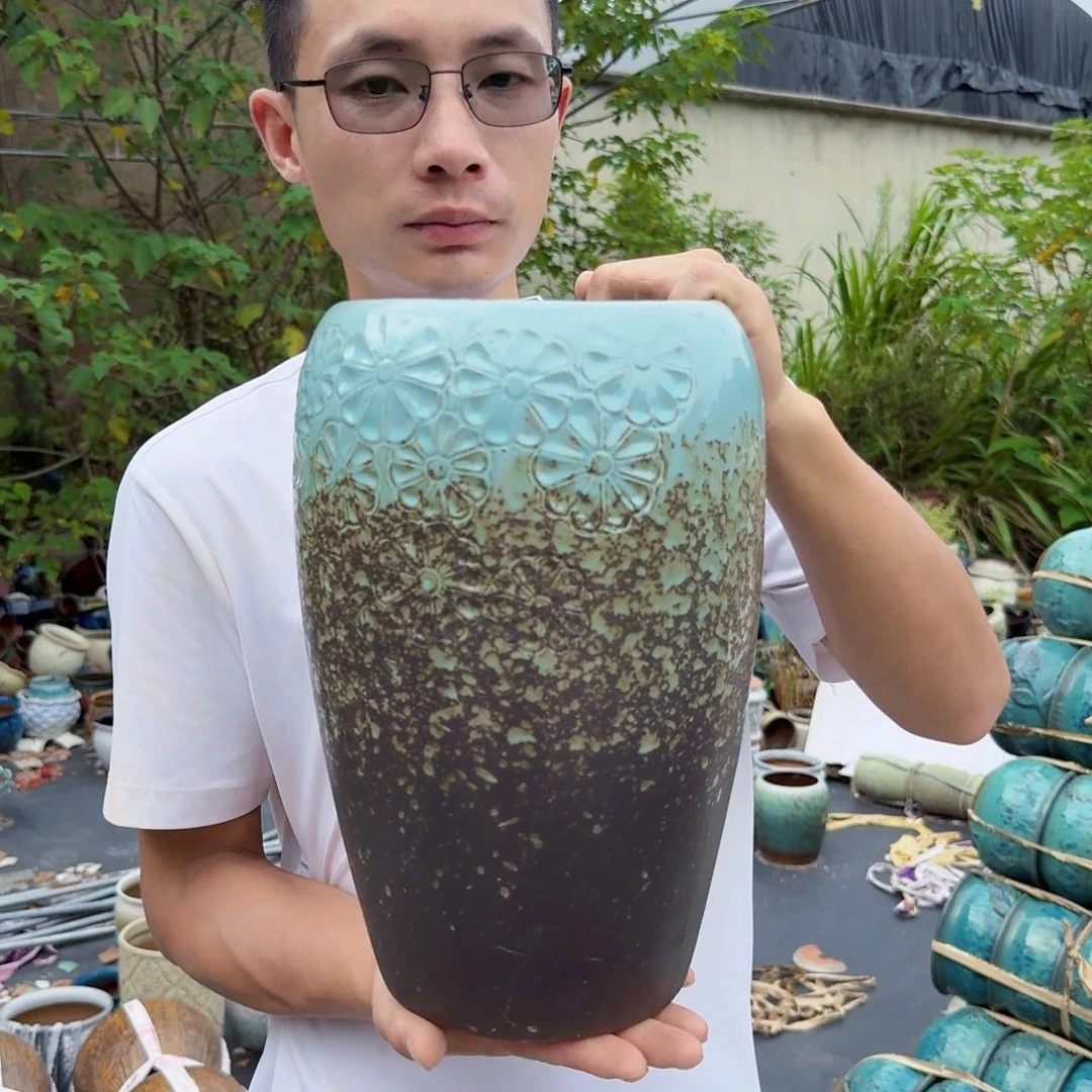 紫砂花盆口16高33（一个雏菊黑色