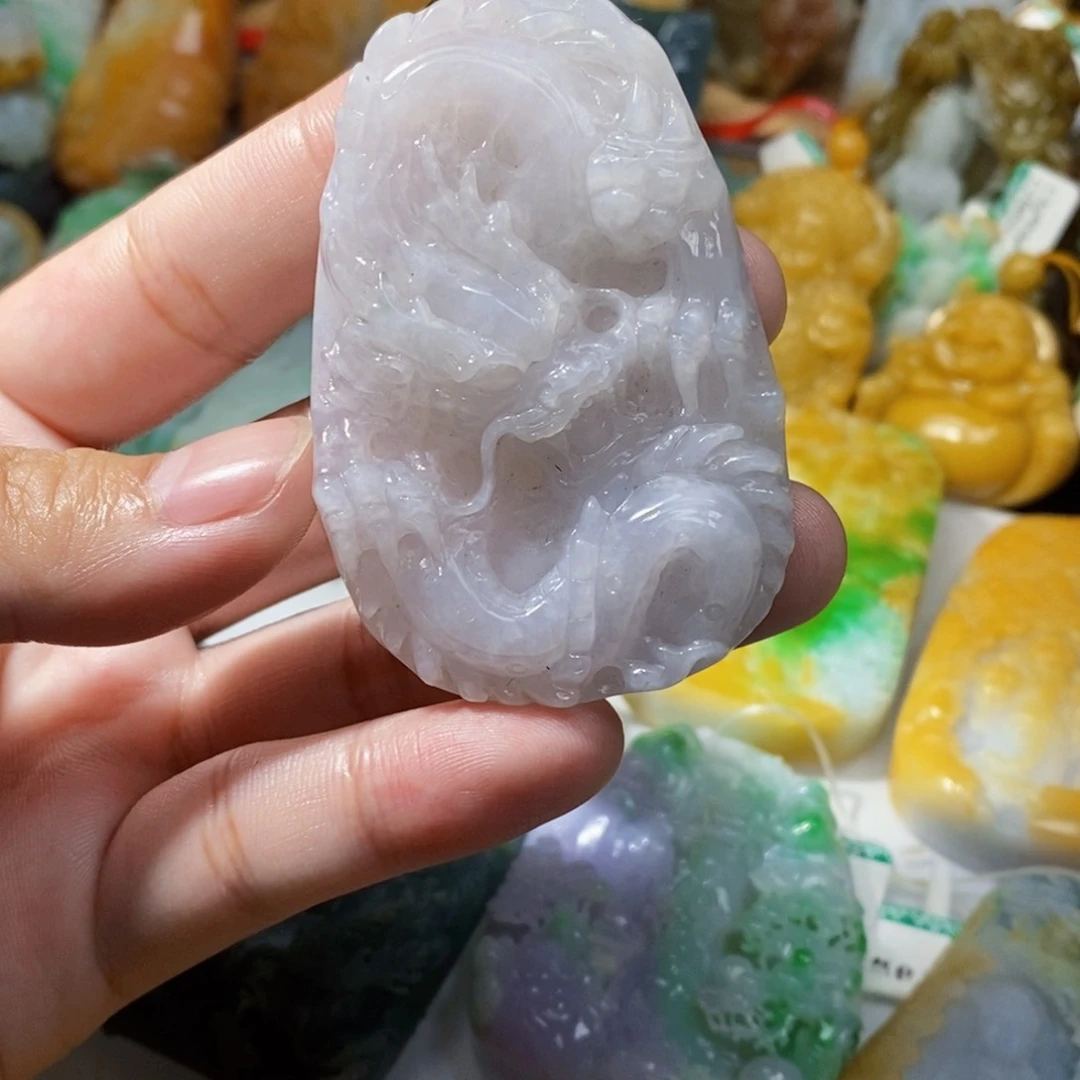 定制翡翠未镶嵌翡翠龙牌