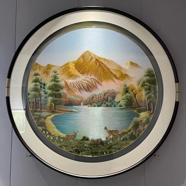 金山聚宝盆高端织锦绣刺绣挂画用于玄关走廊过道等空间装饰画