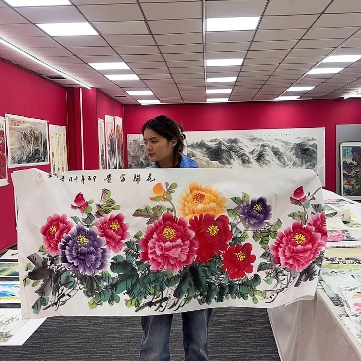 国画小六尺牡丹图画