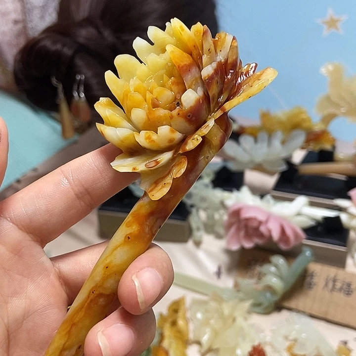 未镶嵌岫玉发饰发簪