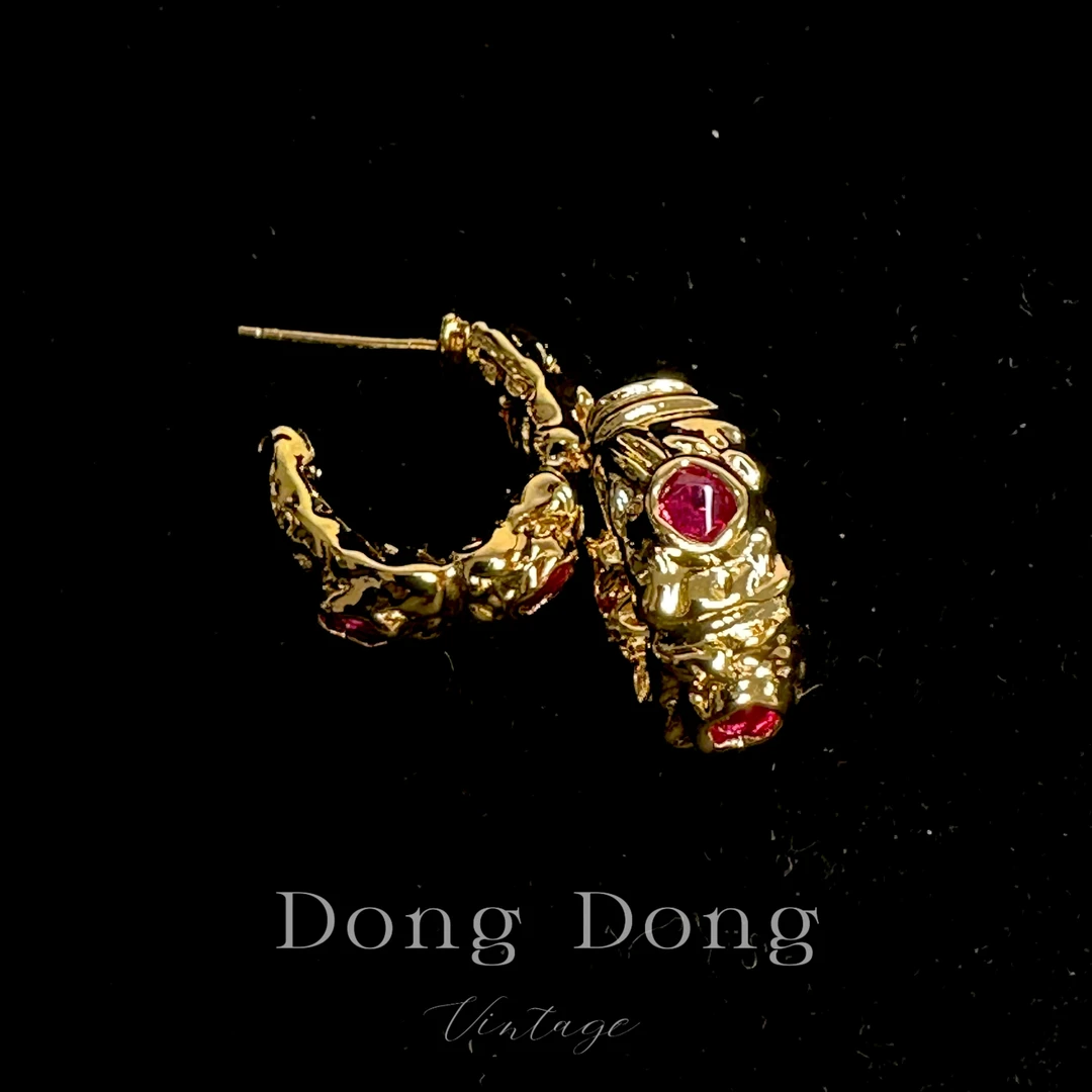 铜合金耳饰 铜合金中古重工耳饰【3174】中古收藏