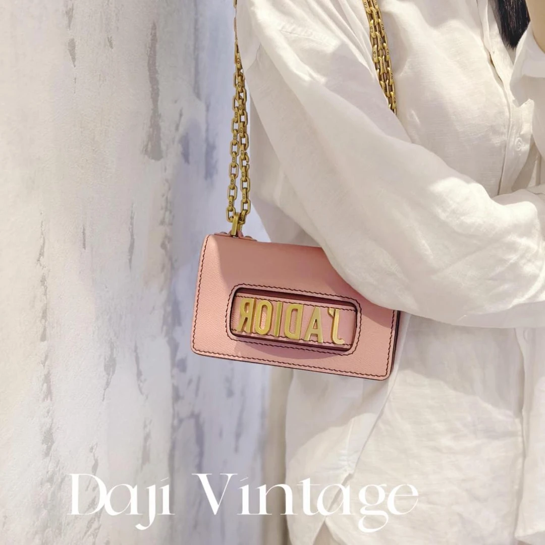 95新 DIOR/迪奥 大吉中古/Dior迪奥粉金jadior系列单肩包
