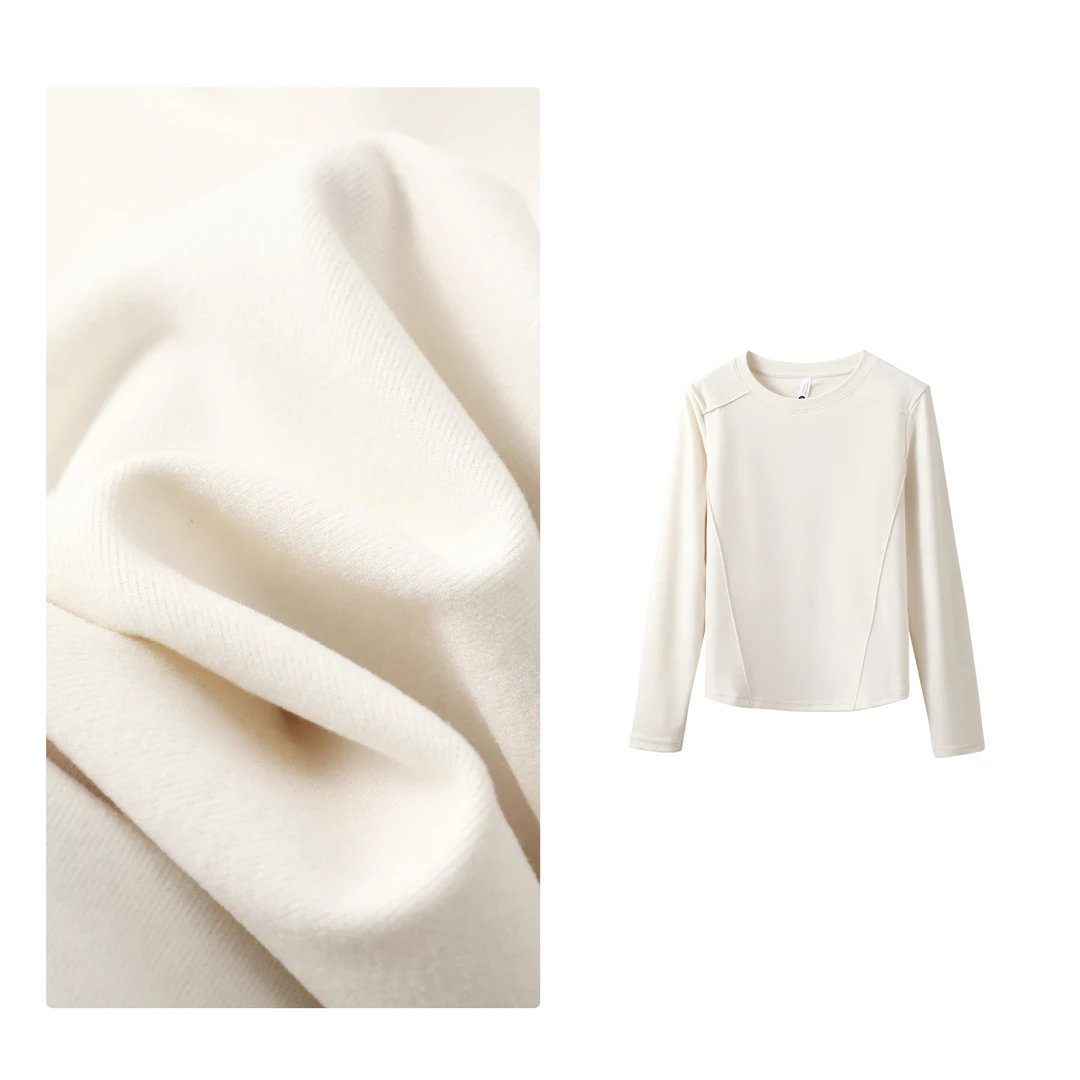 门店21&9！鱼骨小蛮腰，显瘦修身百搭必备圆领打底衫女C19666