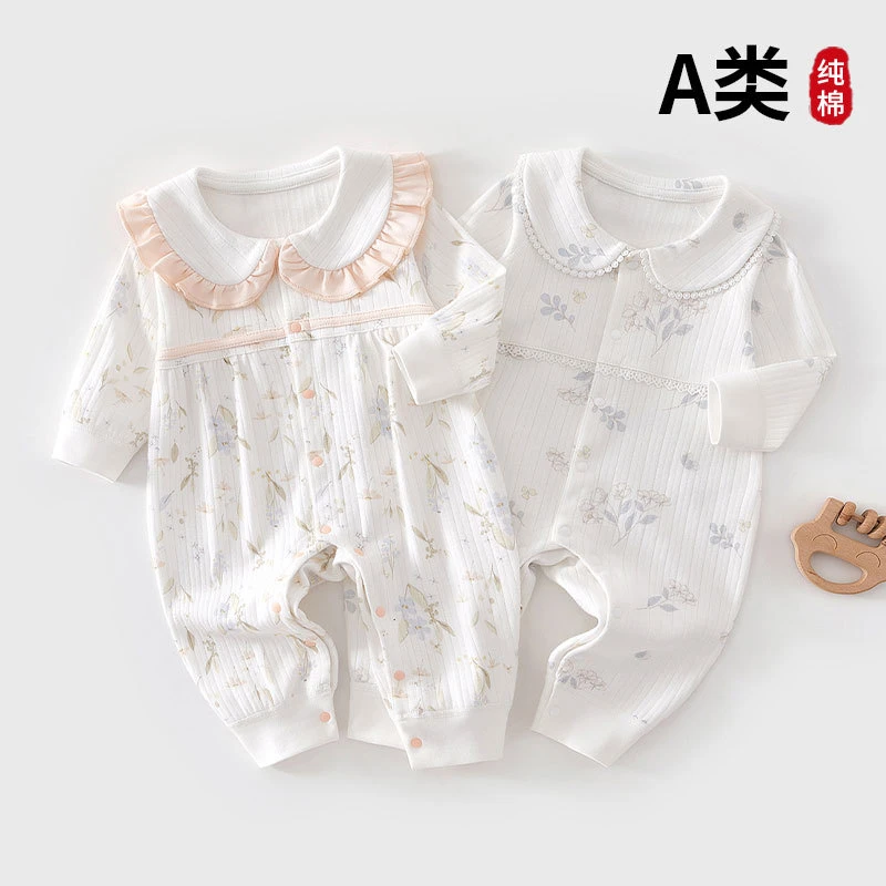 春秋款婴儿连体衣公主风爬服无骨婴幼儿女宝宝衣服长袖外出超洋气