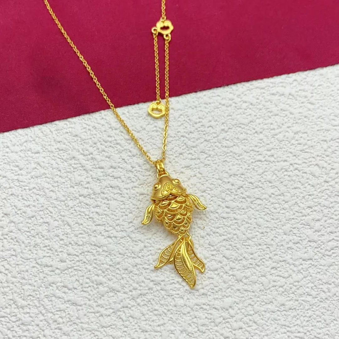 【木韵阁】足金999 黄金5G锦鲤套链百搭精致精美套链 11.55