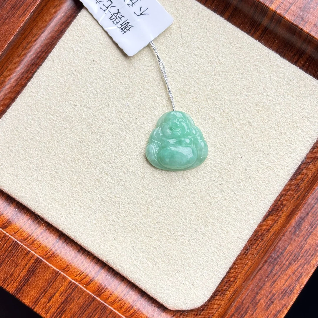 天然缅甸A货翡翠迷你小佛公
