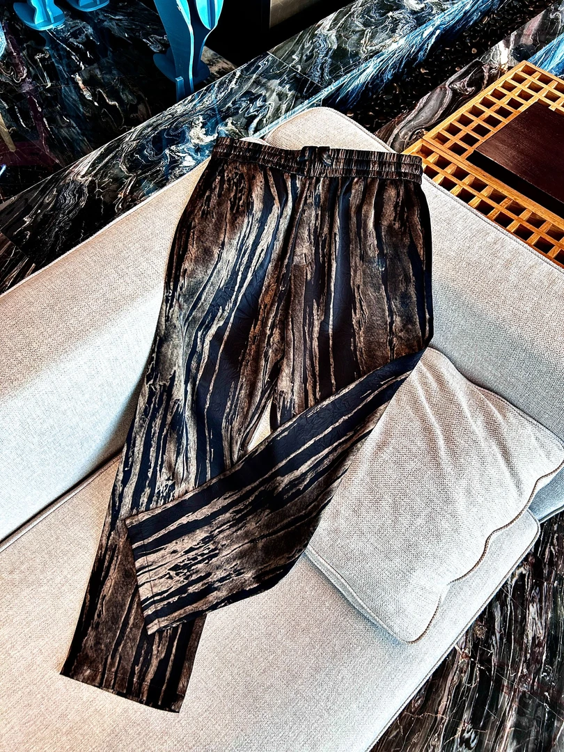 夏季新款凉感男士高端轻奢个性晕染潮牌时尚直筒休闲裤5502