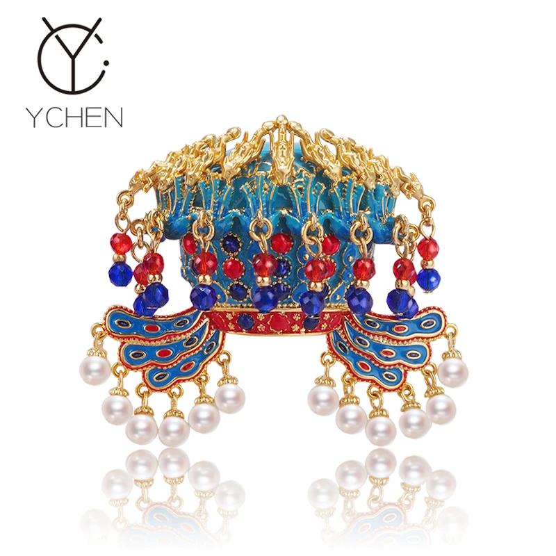 铜合金胸针 【原创系列】孝端皇后九龙凤冠胸针女西装配饰别针大衣