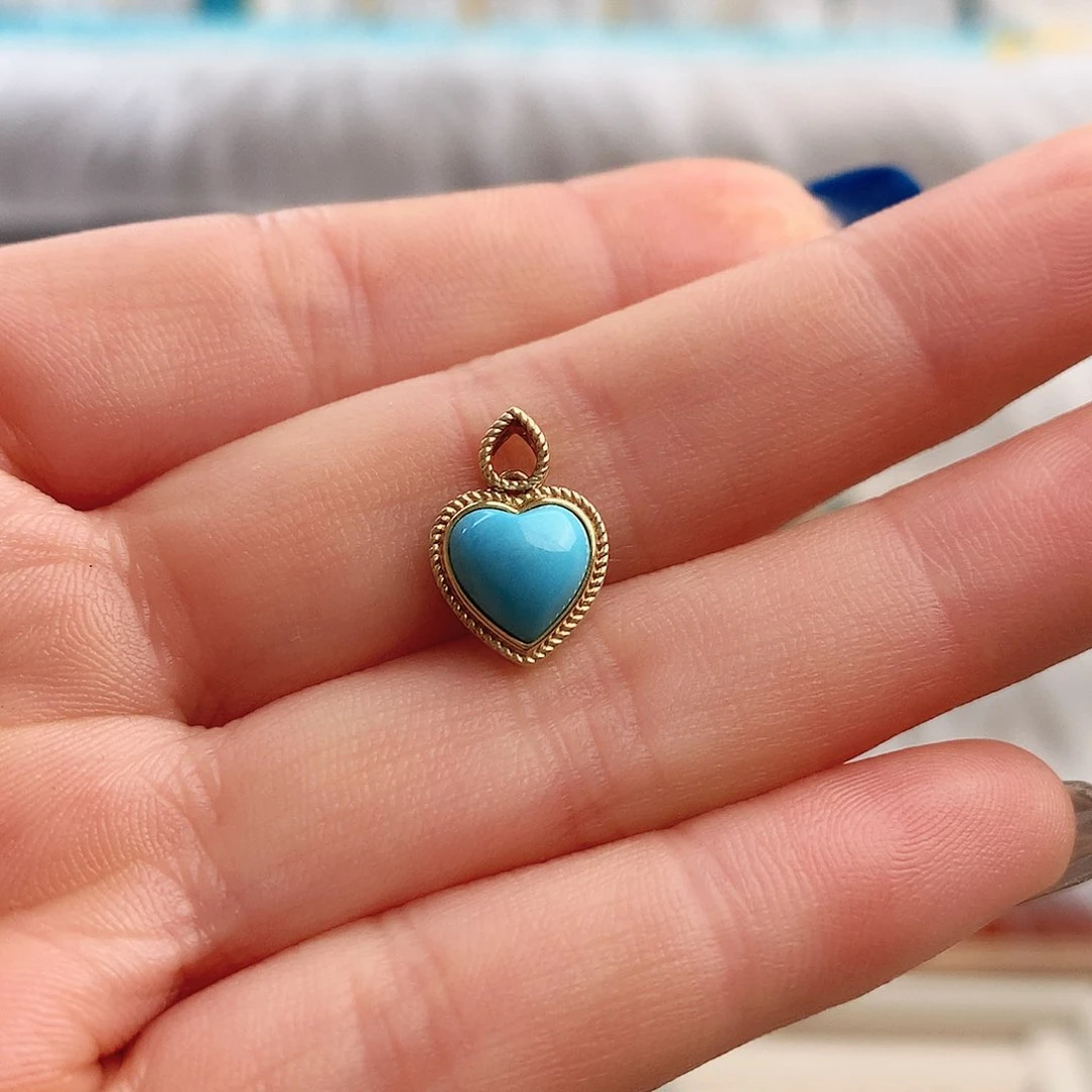 绿松石精品项链18K金镶嵌