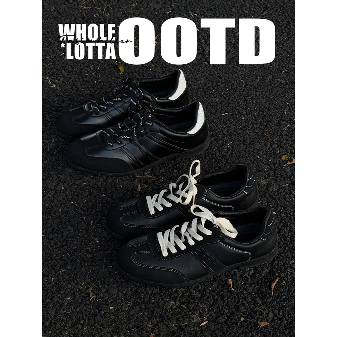 NewRockStarChoppa高级感德训鞋男鞋复古百搭薄底鞋 皮鞋保龄球鞋