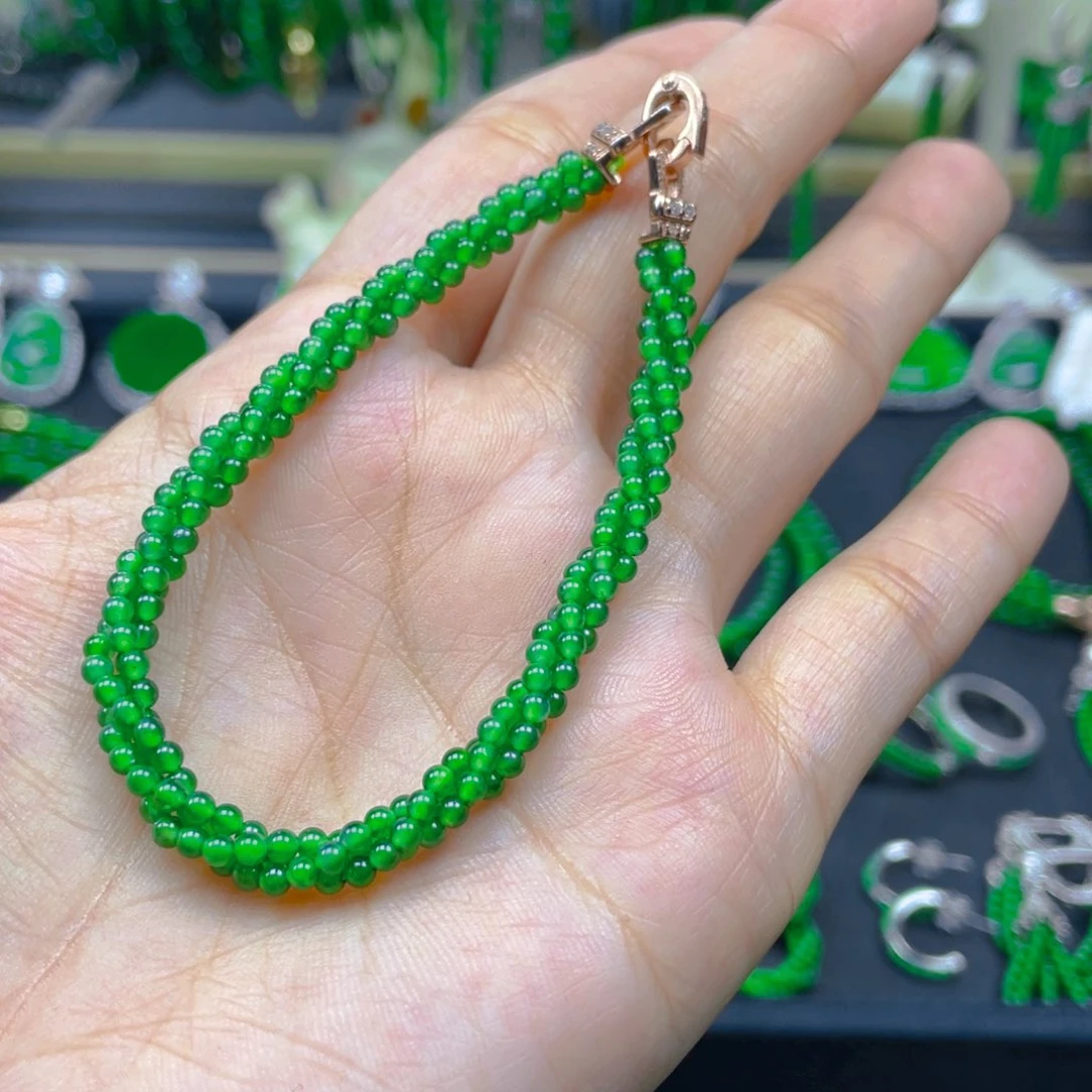 未镶嵌手链翡翠麻花手链