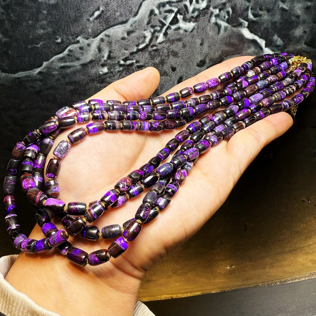 【皇后甄选】SJL200 舒俱来火焰丝绒紫滚珠项链-多样性发其一