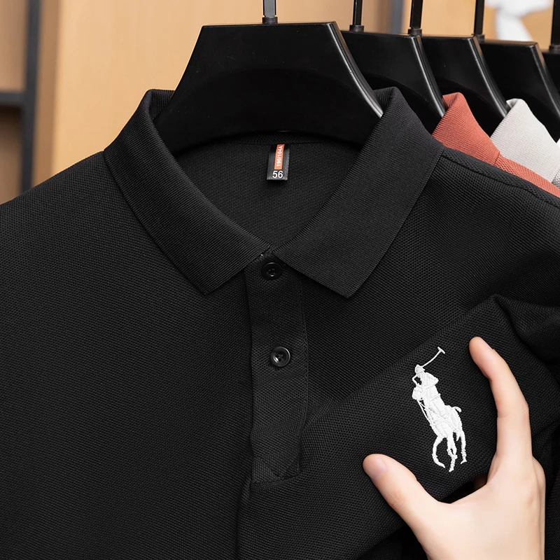 【100%纯棉】2025新款重磅纯棉男士短袖polo衫男士休闲保罗商务T恤