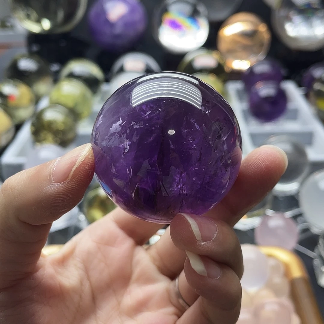 水晶珠宝半成品未镶嵌4.5cm乌拉圭紫水晶