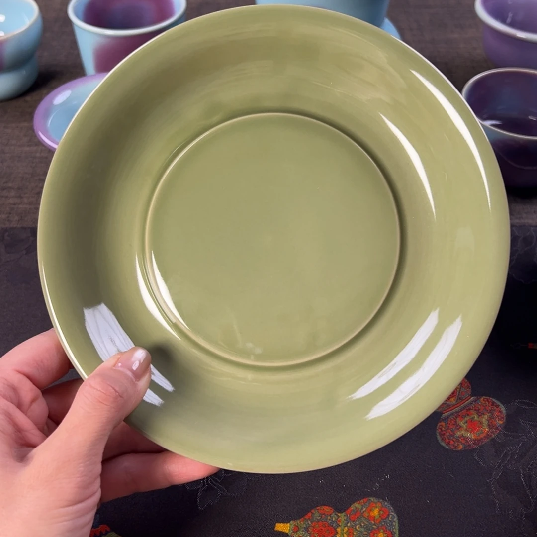 白***话钧窑 苔古绿 壶承