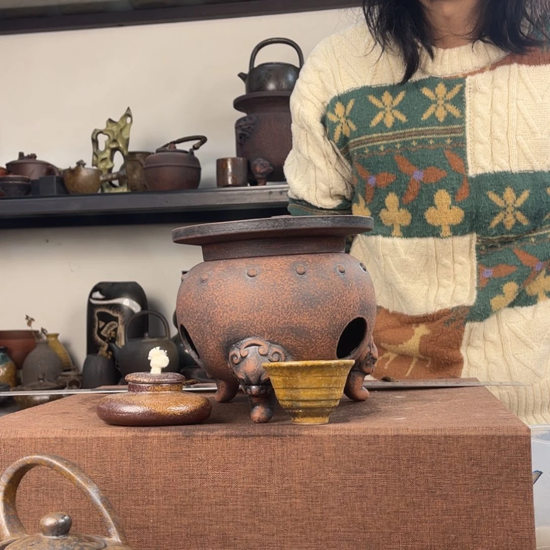 紫泥茶壶紫砂粗陶茶器