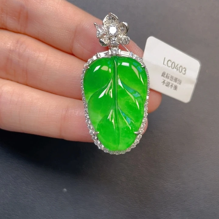 翡翠银S925镶嵌吊坠(不含链)