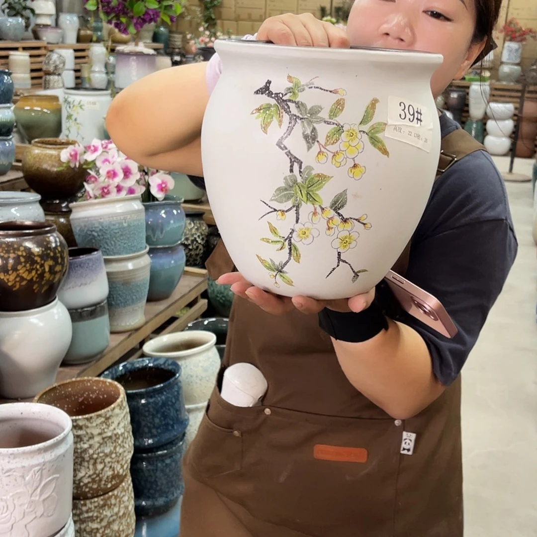 紫砂花盆高度22口径20厘米