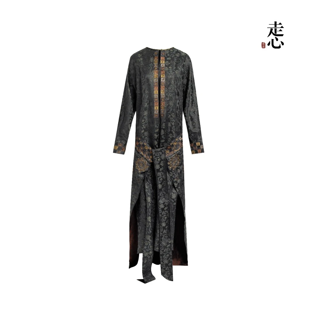 【香云走心】古格王朝青灰绿 连衣裙25Z52601