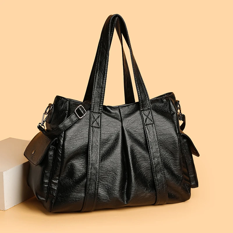 真皮质感包包女2025新款大容量托特包爆款通勤百搭女士单肩斜挎包