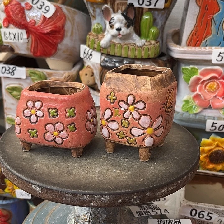 粗陶材质多肉花盆