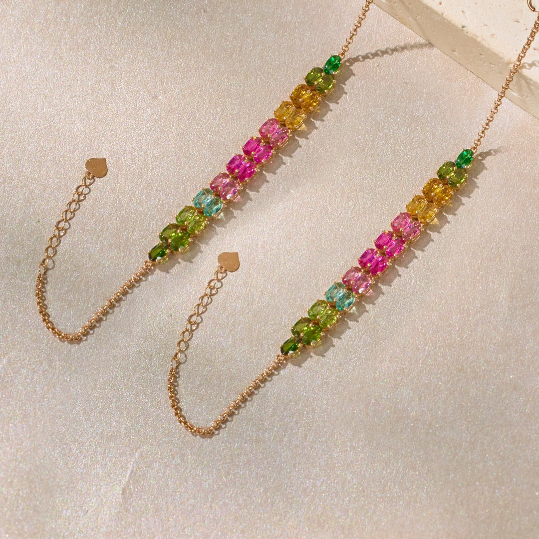 【歪歪】碧玺手链*18K金镶嵌（多样性发一）XB-S9782