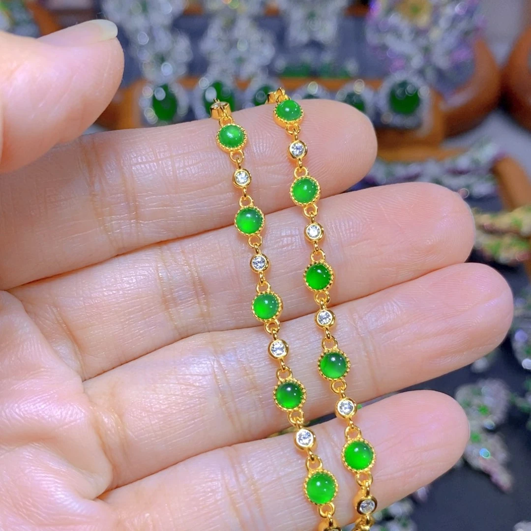 翡翠颈饰银S925镶嵌?****逸天然翡翠