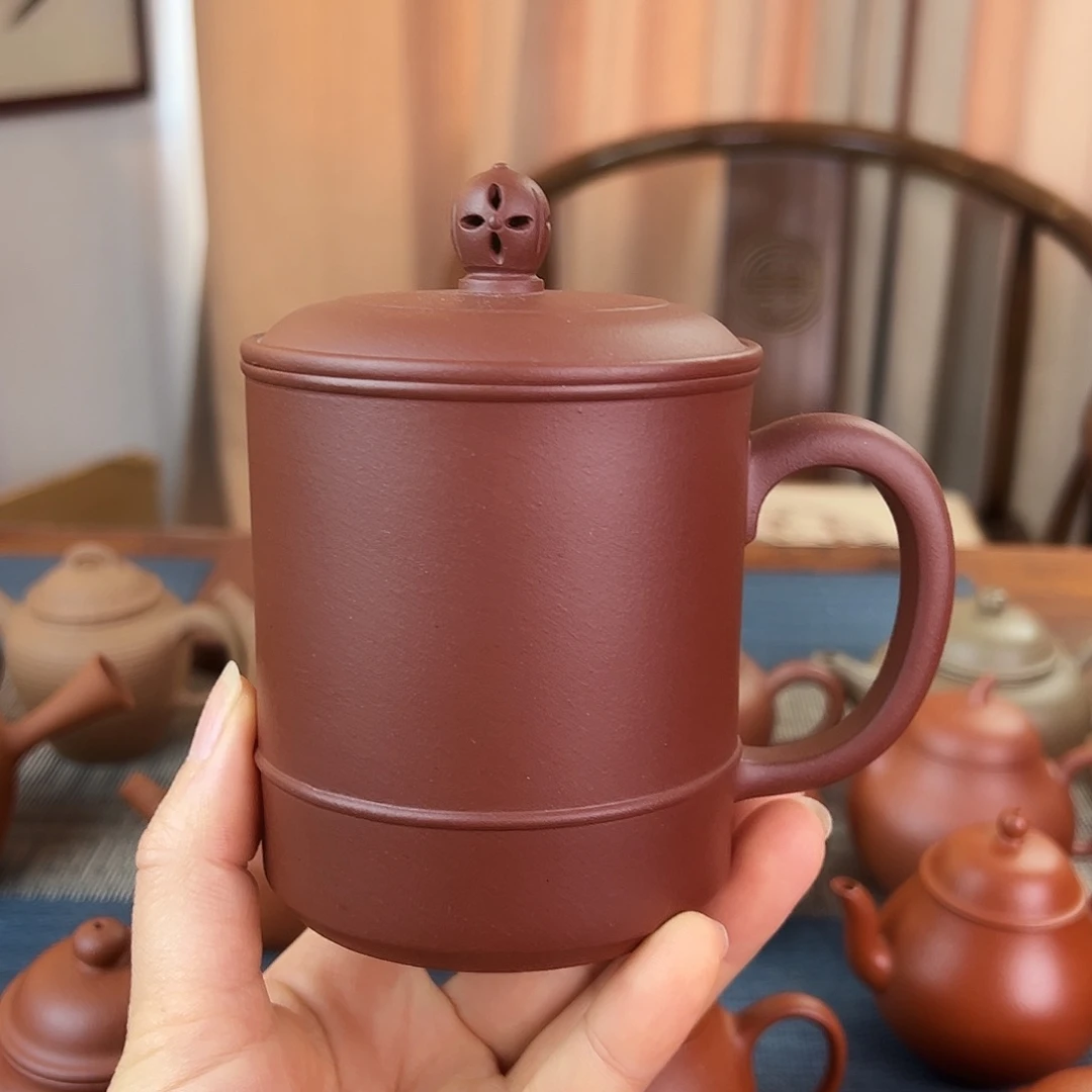 茶壶紫砂精品 盖杯 紫泥 360cc