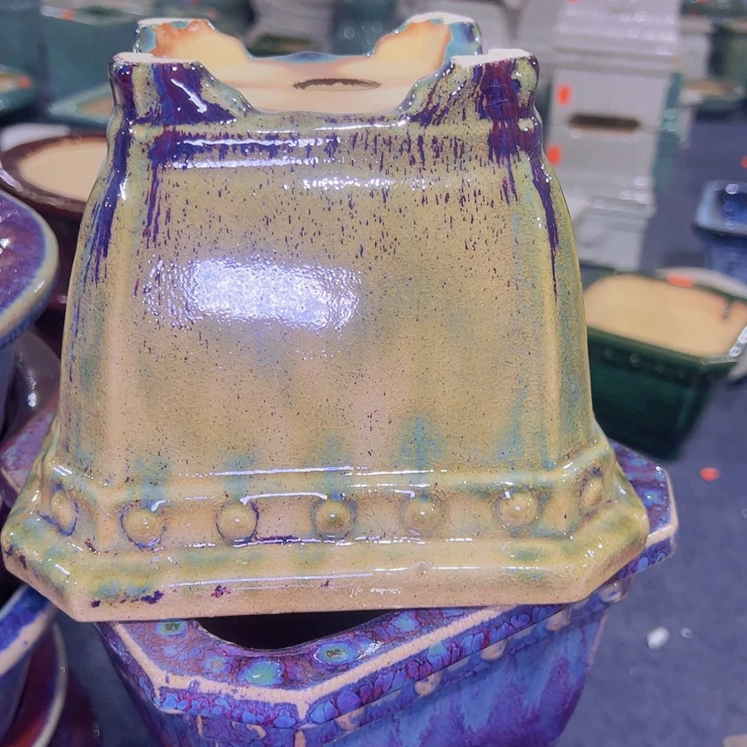 红陶正宗岭南石湾盆放漏