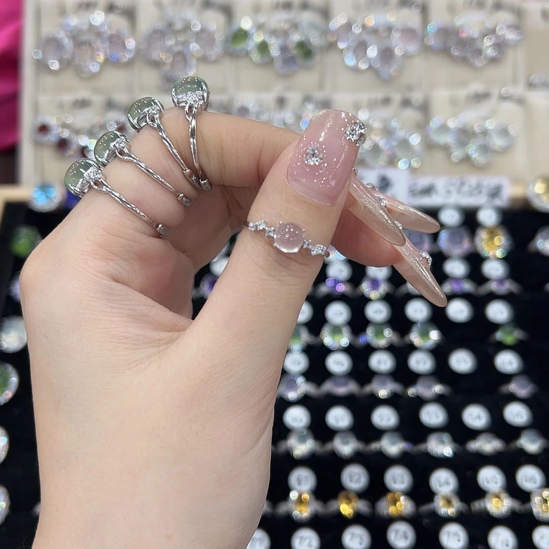 小***碟芙蓉石戒指银S925镶嵌