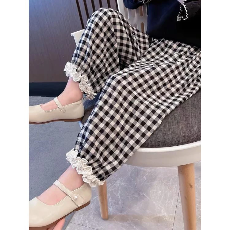 女童裤子春季2024新款春秋款女宝宝韩系薄款儿童装休闲裤子春装