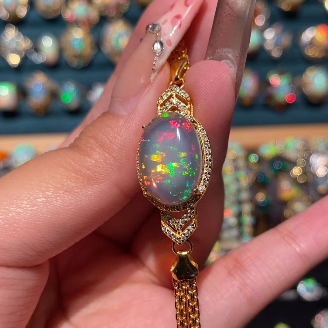 欧泊银S925镶嵌手链