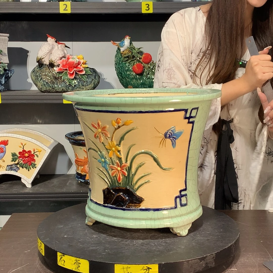 高***水高温烧制石湾盆花盆